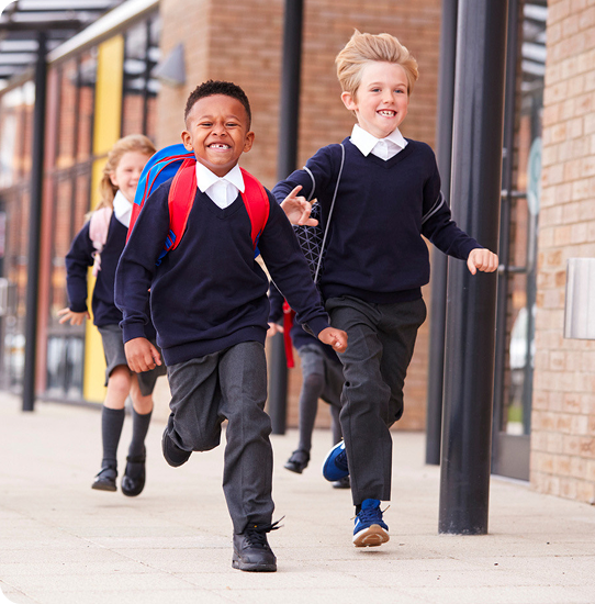 Children walking safely on an enforced school street