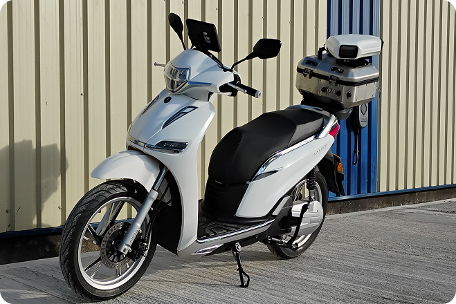 Enforcement scooter passing a monitored street