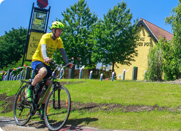 Cyclists riding in a low emission zone